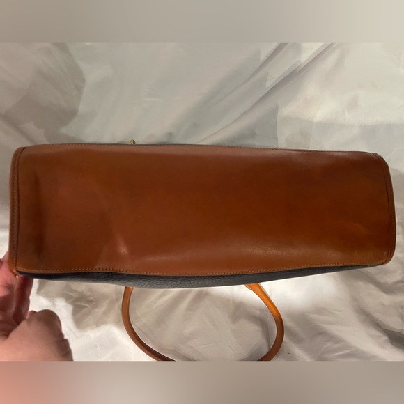 Dooney & Bourke Navy Blue and Brown Leather Hand Bag - Picture 9 of 13